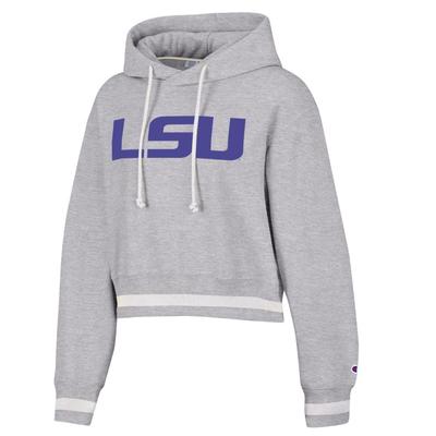 LSU Champion Women's Reverse Weave Cropped Hoodie