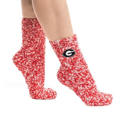 Georgia Marbled Fuzzy Gripper Socks