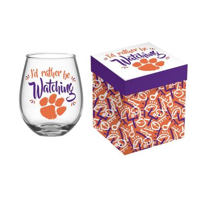 Clemson Wine a Little Boxed Stemless Wine Glass