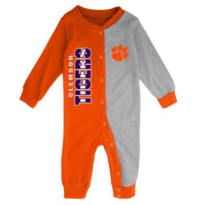Clemson Gen2 Infant Half Time Long Sleeve Snap Coverall