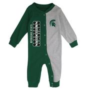  Michigan State Gen2 New Born Half Time Long Sleeve Snap Coverall