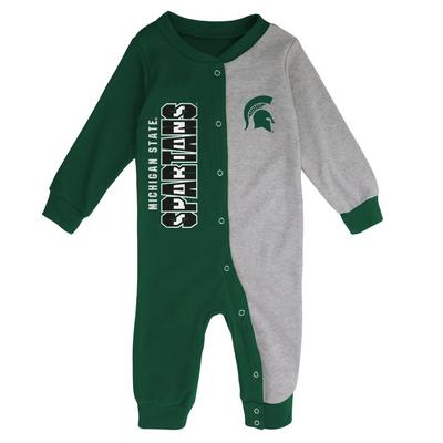 Michigan State Gen2 NEW BORN Half Time Long Sleeve Snap Coverall