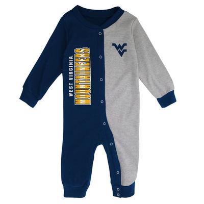 West Virginia Gen2 NEW BORN Half Time Long Sleeve Snap Coverall