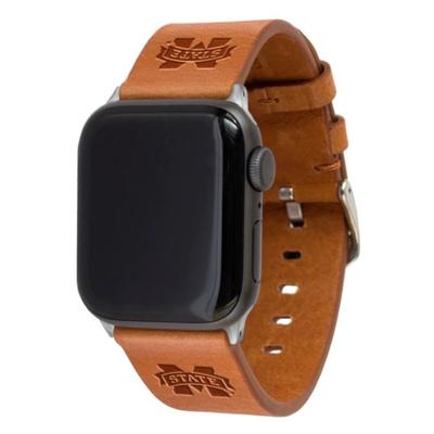 Mississippi State Leather Apple Watch Band 42/44 MM
