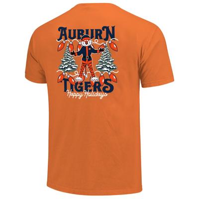 Aubie Claus Holiday Lights Comfort Colors Tee