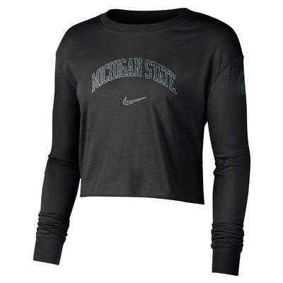 Michigan State Nike Cotton Long Sleeve Crop Tee