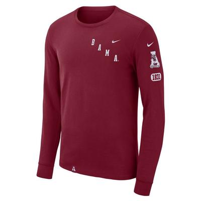 Alabama Nike Men's Repeating Logo Cotton Long Sleeve Tee