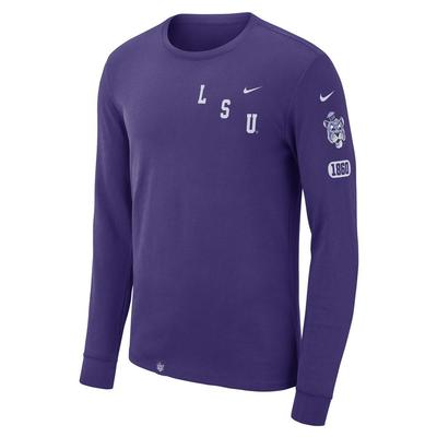 LSU Nike Men's Repeating Logo Cotton Long Sleeve Tee