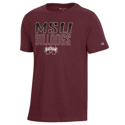 Mississippi State Champion YOUTH Cotton Ombre Stacked Tee