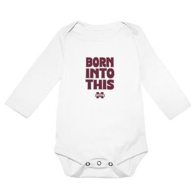 Mississippi State Garb Infant Ollie Born into This Long Sleeve Onesie