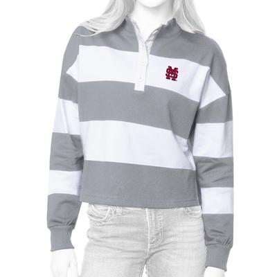 Mississippi State Antigua Women's Radical Rugby Stripe Long Sleeve Top