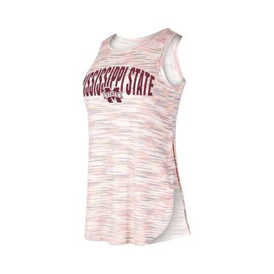 Mississippi State College Concepts Sunray Satin Rib Jersey Tank Top