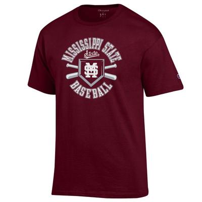 Mississippi State Champion Baseball Plate and Bats Tee