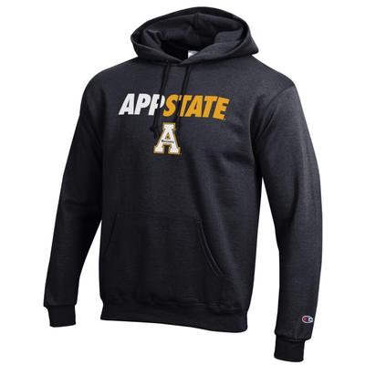 App State Champion Straight Stack Hoodie BLACK