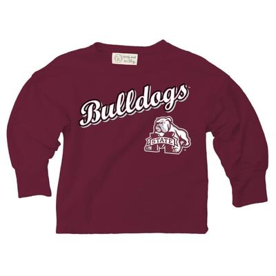 Mississippi State Wes and Willy Kids Long Sleeve Soft Top