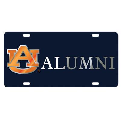 Auburn License Plate AU Alumni Navy with Silver Letters