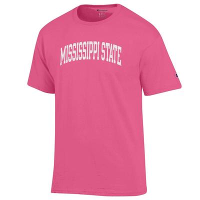 Mississippi State Champion Women's White Arch Tee HEIRLOOM_PINK