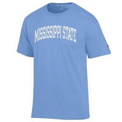 Mississippi State Champion Women's White Arch Tee LT_BLUE