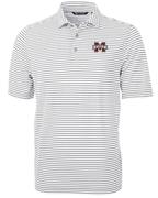  Mississippi State Cutter & Buck Virtue Eco Pique Stripe Polo