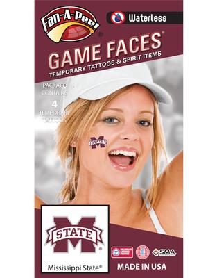 Mississippi State Waterless Face Tattoos