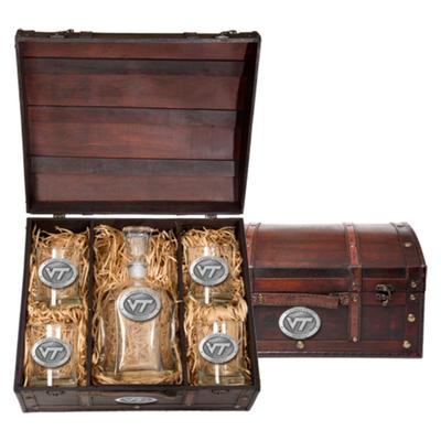 Virginia Tech Decanter Chest Set