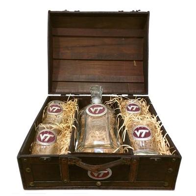 Virginia Tech Decanter Chest Set