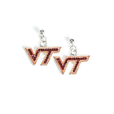 Virginia Tech Jewelry Rhinestone VT Earrings