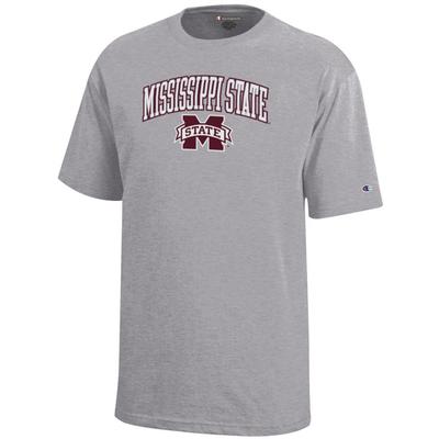 Mississippi State Champion YOUTH Arch Logo Tee OXFORD_GREY