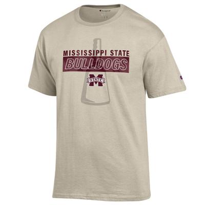 Mississippi State Champion Wordmark Stack Over Tonal Logo Tee