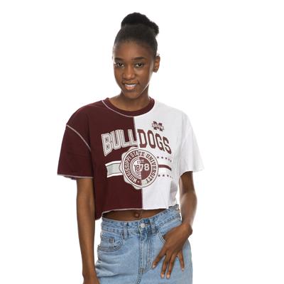 Mississippi State Zoozatz Seal Colorblock Cropped Tee