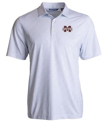 Mississippi State Cutter & Buck Pike Pebble Print Polo