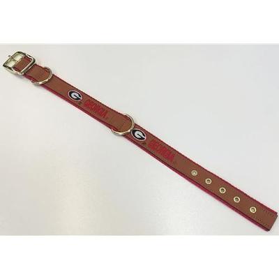 Georgia Embroidered Leather Dog Collar