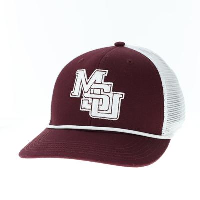 Mississippi State Bulldogs Zephyr Black Mesh Blackout Trucker Adjustable Hat  Cap