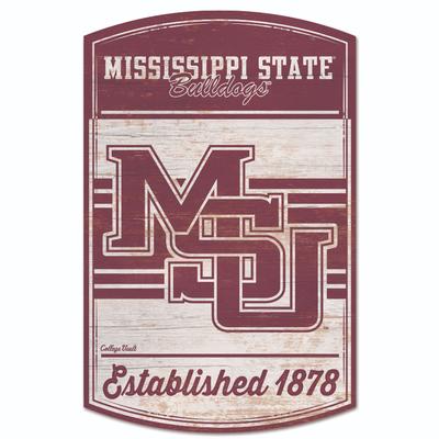 Mississippi State Vault 11 x 17 Wood Sign