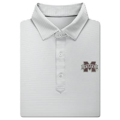 Mississippi State Turtleson Carter Stripe Performance Polo PEARL