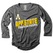  App State Wes And Willy Kids High- Lo Burn Out Tee