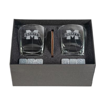 Mississippi State Whiskey Glass and Ice Cube Set