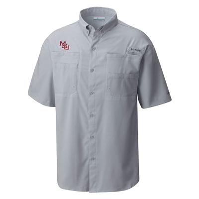 Mississippi State Vault Columbia Tamiami Short Sleeve Woven Shirt COOL_GREY