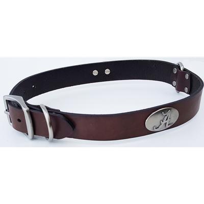 Alabama Concho Leather Dog Collar
