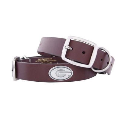 Georgia Concho Leather Dog Collar
