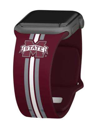Mississippi State Apple Watch Silicone Stripe Sport Short Band 38mm