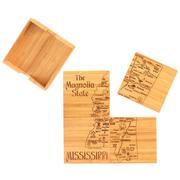  Mississippi 4- Piece State Bamboo Coaster Set