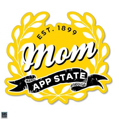 App State 3.25 Inch Mom Leaves Rugged Sticker Decal