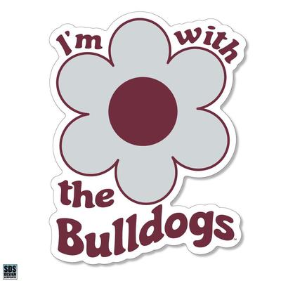 Mississippi State 3.25 Inch I'm with Flower Rugged Sticker Decal