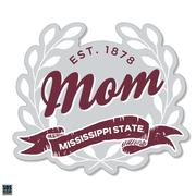  Mississippi State 3.25 Inch Mom Leaves Rugged Sticker Decal