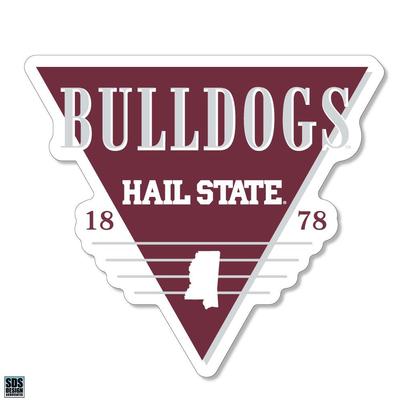 Mississippi State 3.25 Inch Retro Triangle Rugged Sticker Decal