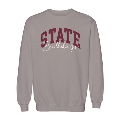 Mississippi State Classic Arch Over Script Pigment Crew GREY