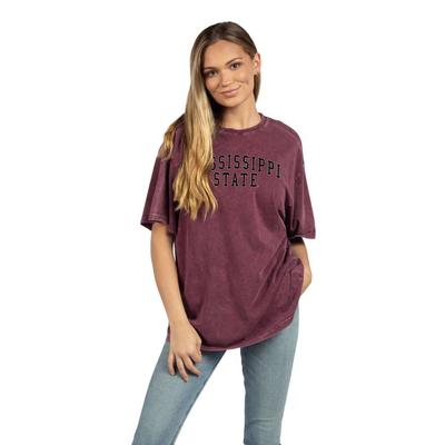 Mississippi State Metallic Stack Print The Band Tee