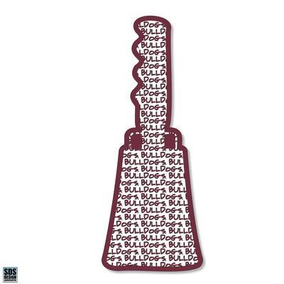 Mississippi State 3.25 Inch Text Fill Cowbell Rugged Sticker Decal