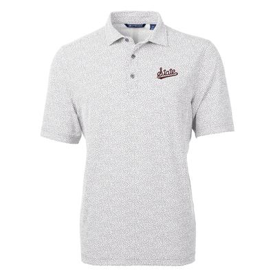 Mississippi State Cutter & Buck Virtue Eco Pique Botanical Print Polo